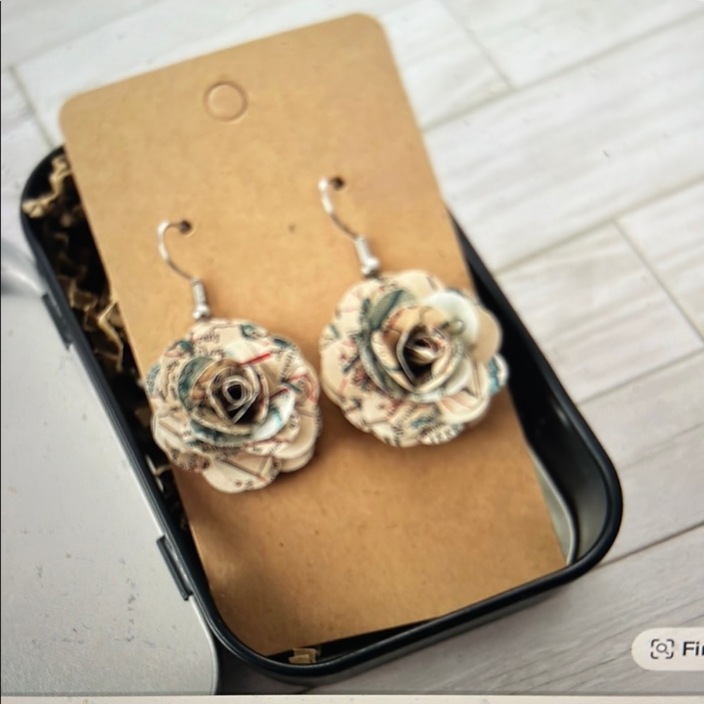 Vintage  1920s Map Earrings
NIB